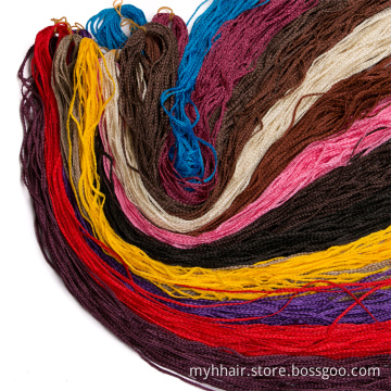 Long Inch Low Temperature  Colorful Pure Color rope Wholesale Straight Small Box Braid Hair extensions Crochet Hair